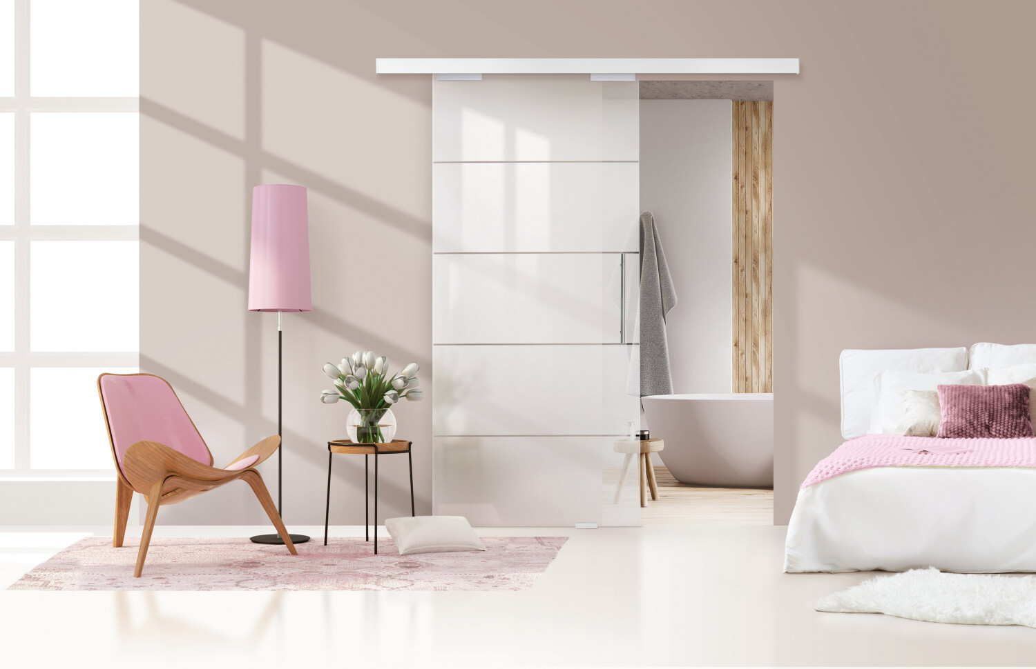 RIGHINI - LUMYS VERRE Porte Rail applique Mat 4R-jpg